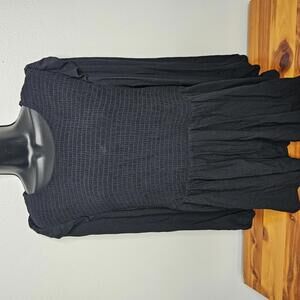 Peplum Crinkle Gauze Smocked Top Size 1